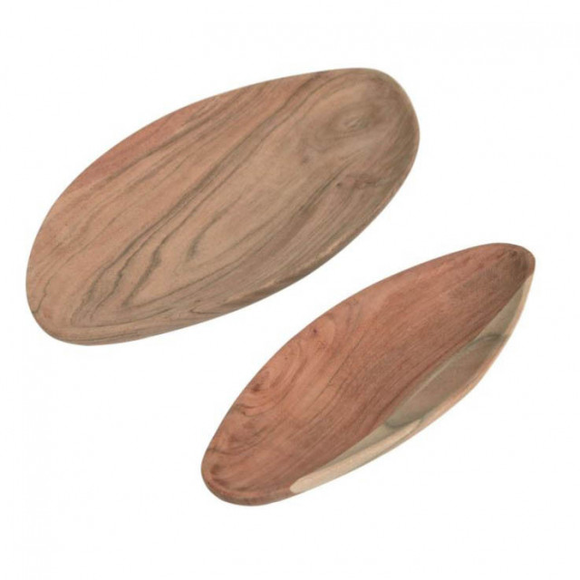 Set 2 tavi maro din lemn de salcam 20x40 cm Ursula Kave Home