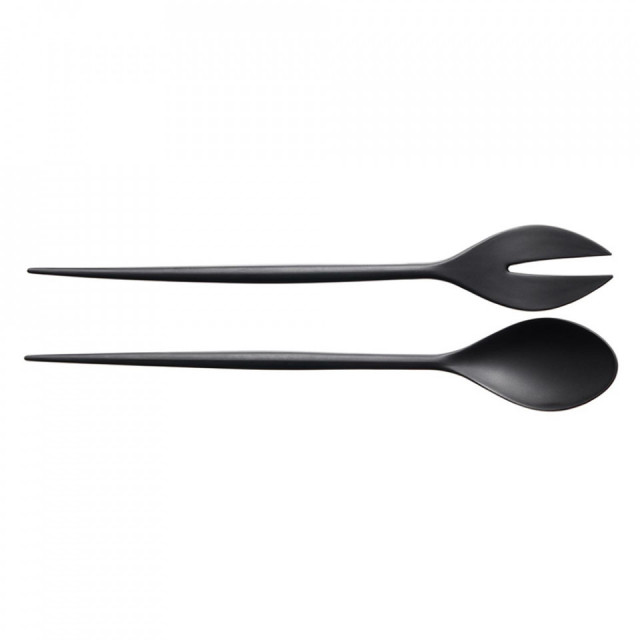 Set 2 ustensile pentru salata negre din lemn Krenit Normann Copenhagen