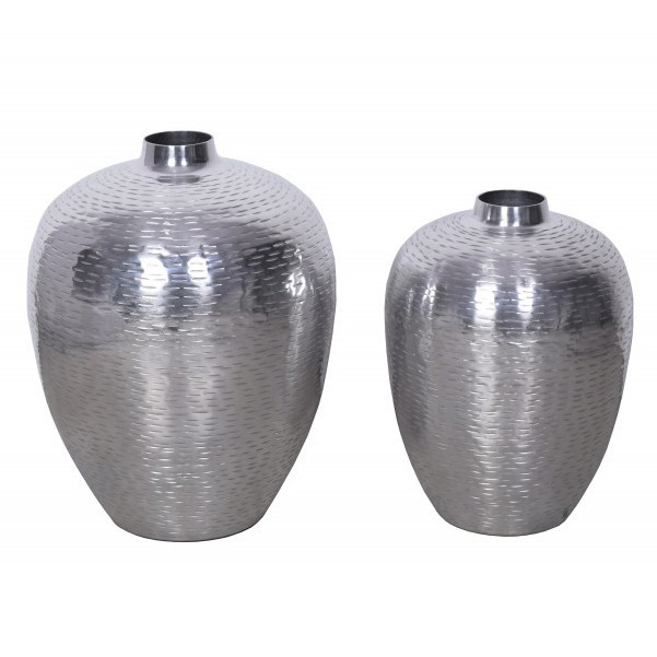 Set 2 vaze argintii din aluminiu Oriental The Home Collection