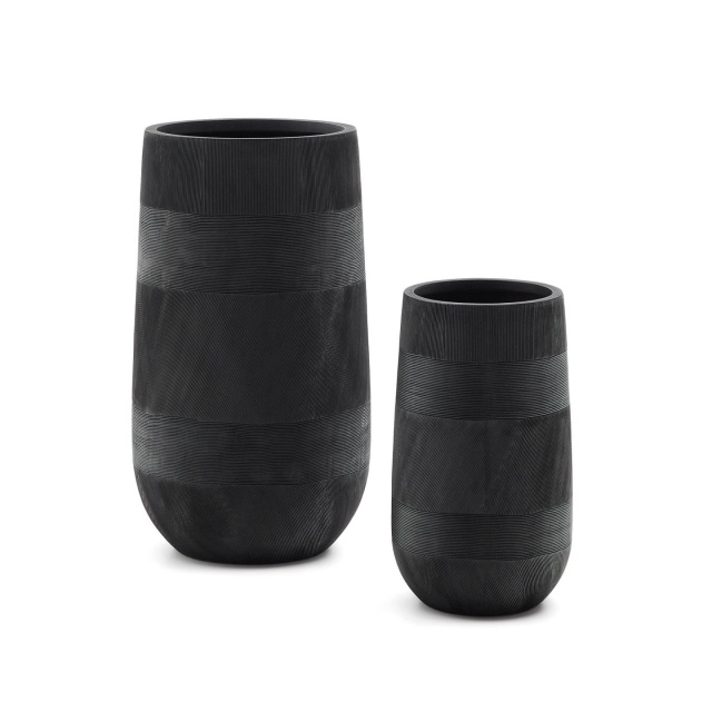 Set 2 vaze negre din ciment Tival Kave Home