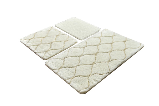 Set 3 covorase de baie crem din fibre sintetice Infinity The Home Collection