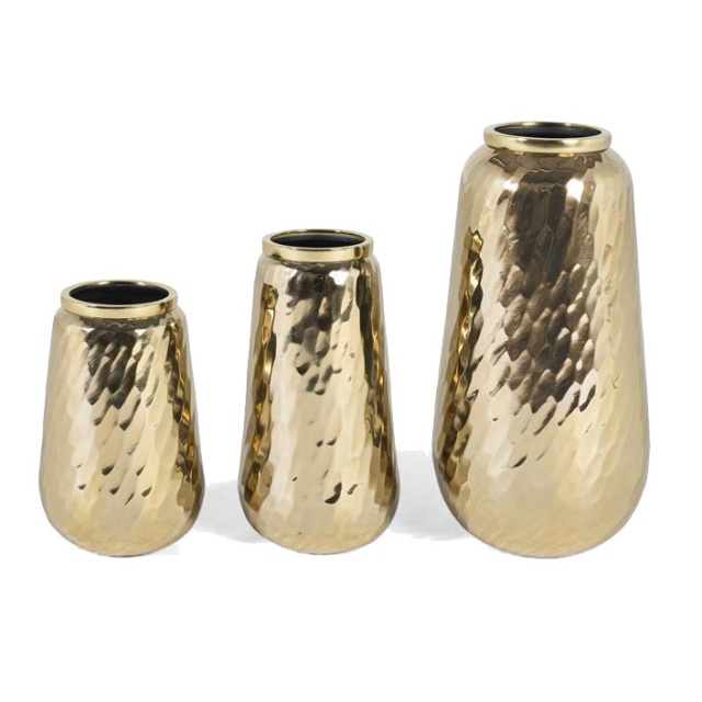 Set 3 vaze decorative aurii din metal Tamar Giner y Colomer