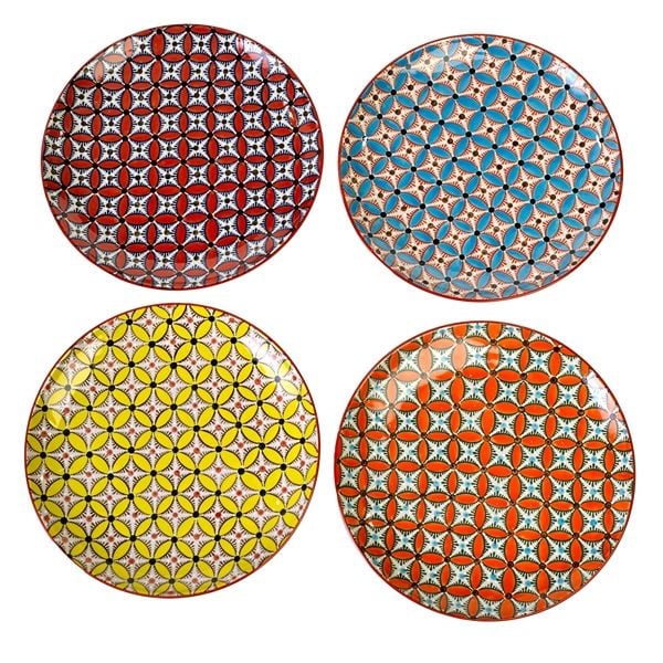 Set 4 farfurii multicolore din ceramica 27 cm Hippy Pols Potten