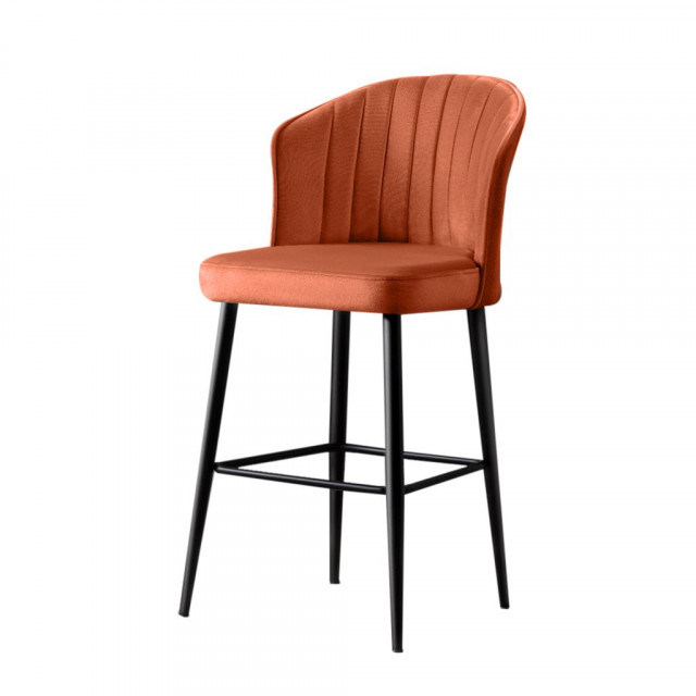 Set 4 scaune bar rosii/negre din textil Rubi The Home Collection