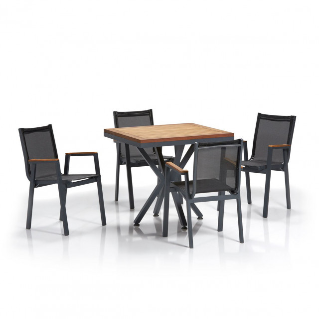 Set 4 scaune si masa dining multicolor din metal Samara 3 The Home Collection
