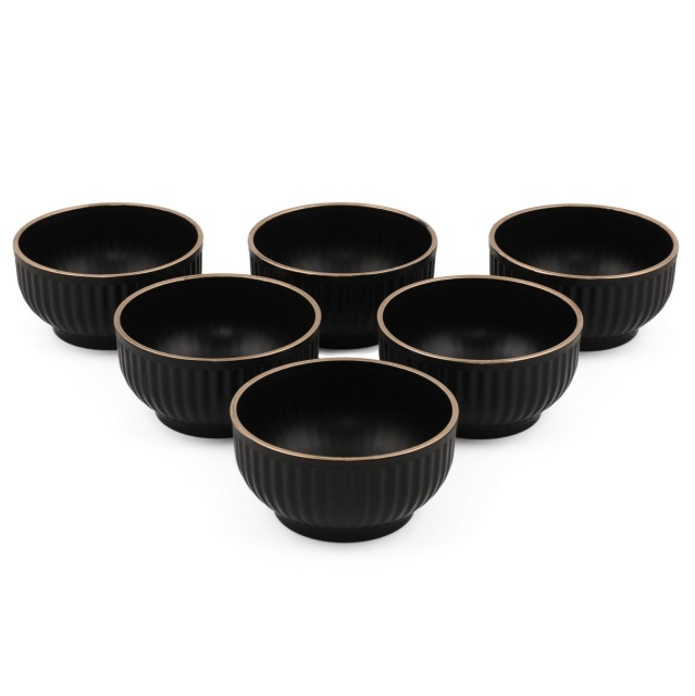 Set 6 boluri negre din plastic 250 ml Arag The Home Collection