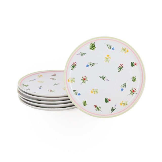 Set 6 farfurii intinse albe din ceramica 25 cm Daisy The Home Collection