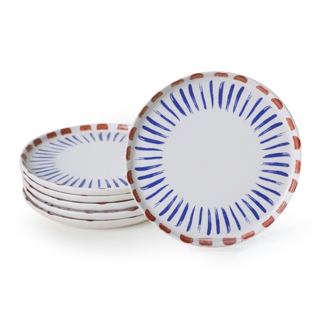 Set 6 farfurii pentru desert albe in ceramica 22 cm Dig The Home Collection