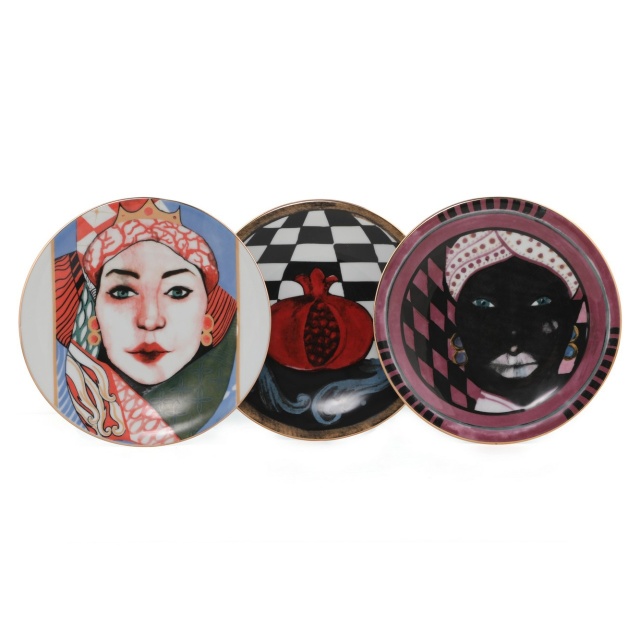 Set 6 farfurii pentru desert multicolore din ceramica 21 cm Gania The Home Collection