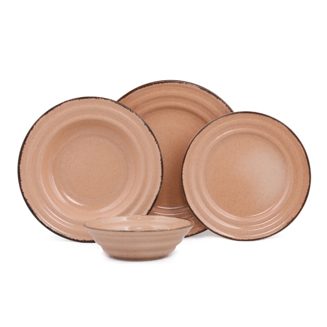 Set de masa 24 piese roz din ceramica Otta The Home Collection