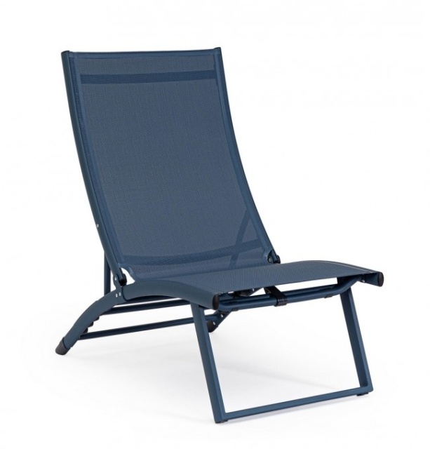 Sezlong albastru navy din textil Taylor Lounge Bizzotto