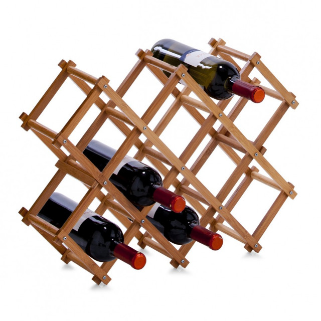 Suport maro din bambus pentru sticle de vin Wine Zeller