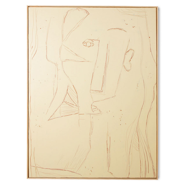 Tablou maro din canvas si lemn 123x163 cm Visage Sky HKliving
