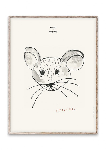 Tablou multicolor cu rama din lemn 30x40 cm Chou Chou Paper Collective