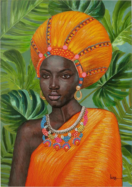 Tablou multicolor din canvas 70x100 cm African Beauty Kare