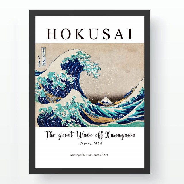 Tablou multicolor din fibre sintetice 34x45 cm Hokusai The Home Collection