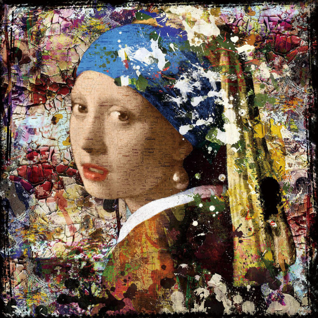 Tablou multicolor din sticla 100x100 cm Lady Ter Halle