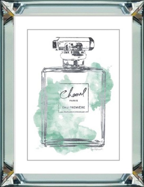Tablou multicolor din sticla 50x60 cm Perfume C Green Ter Halle