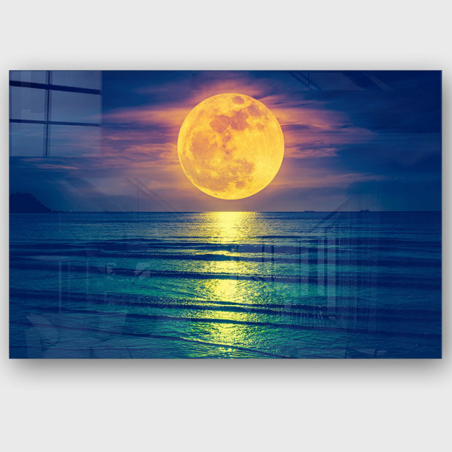Tablou multicolor din sticla 50x70 cm Moonlight The Home Collection