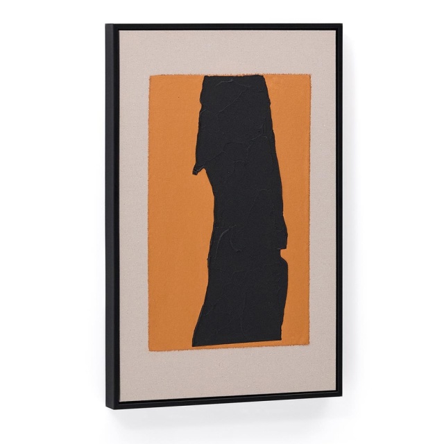 Tablou portocaliu/negru din fibre naturale 42x65 cm Zernu Okra Kave Home