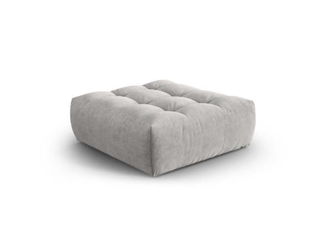 Taburet dreptunghiular argintiu din textil 101x110 cm Bloom Besolux