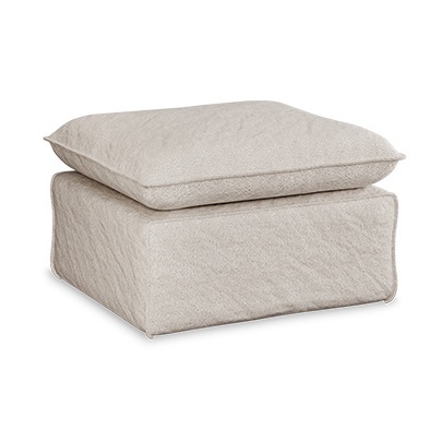 Taburet dreptunghiular grej din textil 65x72 cm Nomad Boucle HKliving