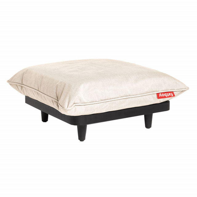 Taburet exterior patrat bej nisipiu din textil 90x90 cm Paletti Fatboy