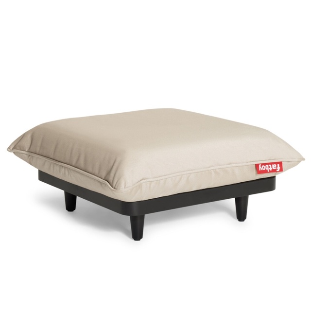 Taburet exterior patrat crem din textil 100x100 cm Paletti Royal Fatboy
