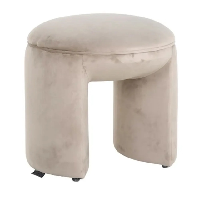 Taburet rotund kaki din catifea 44 cm Fargo Richmond Interiors