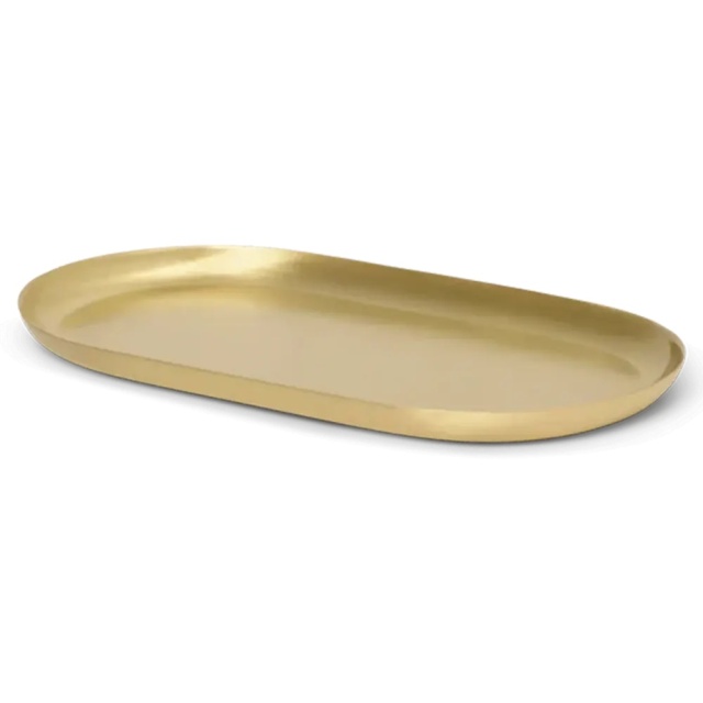 Tava decorativa ovala aurie din metal 9x18 cm Basho Ferm Living