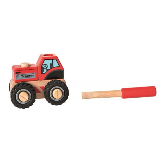 Tractor de jucarie multicolor din lemn Tim Egmont Toys
