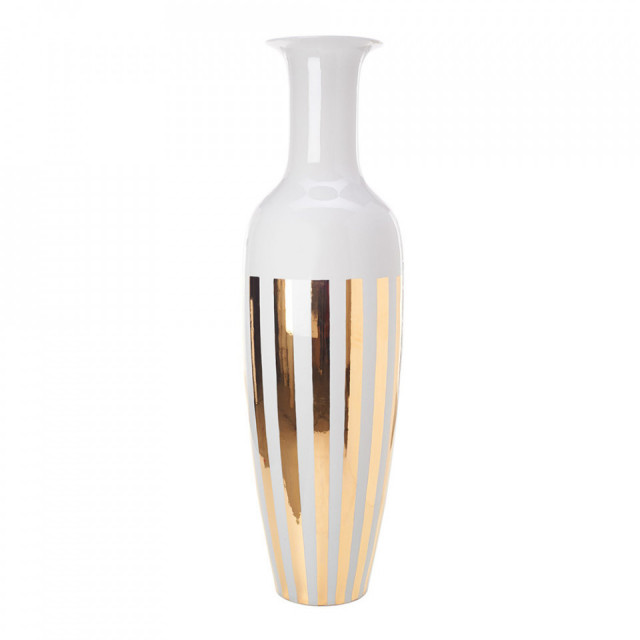 Vaza alba/aurie din ceramica 180 cm Stripes Pols Potten