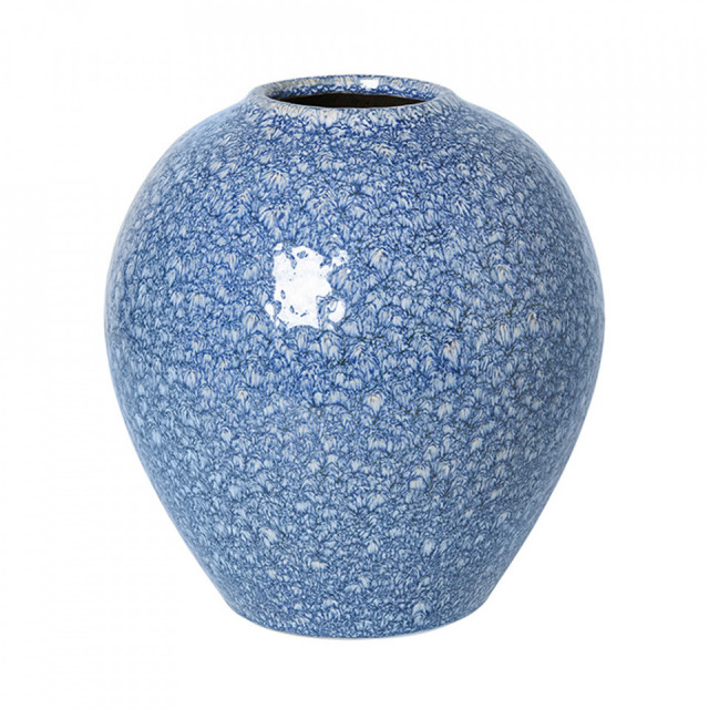Vaza albastra/alba din ceramica 25 cm Ingrid Broste Copenhagen