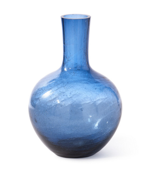 Vaza albastra din sticla 50 cm Crackled Pols Potten
