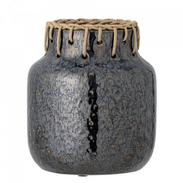 Vaza decorativa neagra din ceramica 21 cm Janel Bloomingville