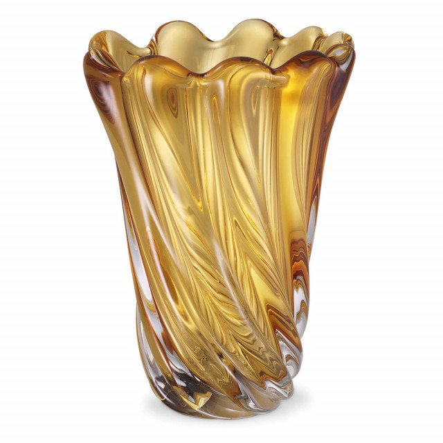 Vaza galbena din sticla 29 cm Contessa Eichholtz