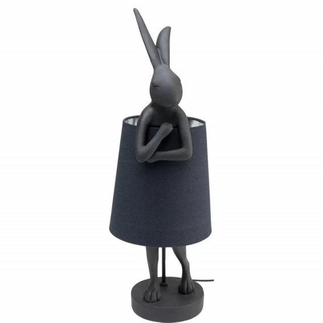 Veioza negra din fibre sintetice 68 cm Rabbit Kare