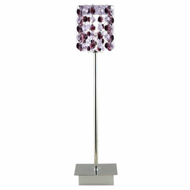 Veioza rosu burgund/argintie din fibre acrilice si metal 40 cm Classic Candellux