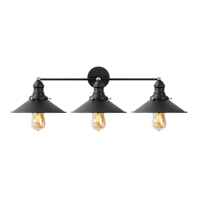 Aplica neagra/aurie din metal cu 3 becuri Conical The Home Collection