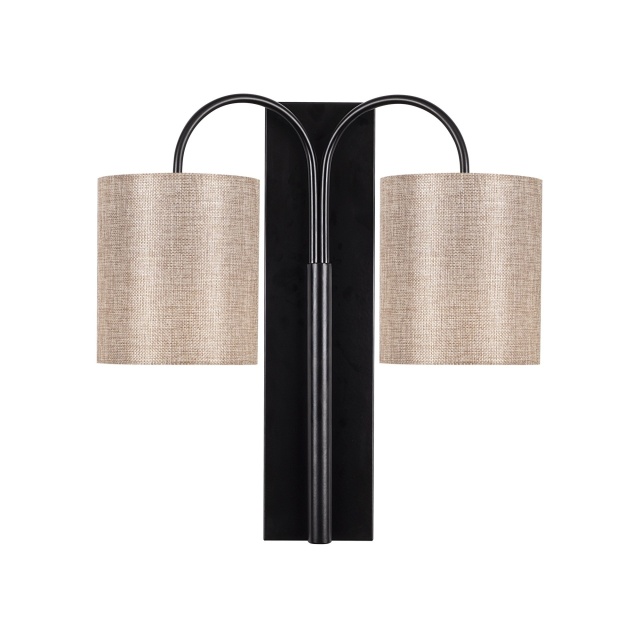 Aplica neagra/crem din metal cu 2 becuri Baston The Home Collection