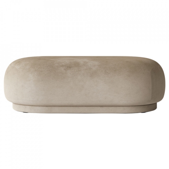 Bancheta bej nisipiu din catifea 124 cm Rico Faded Ferm Living