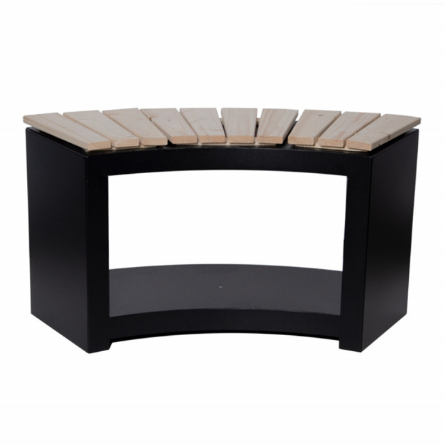 Bancheta exterior neagra/maro din metal 90 cm Locke Esschert Design