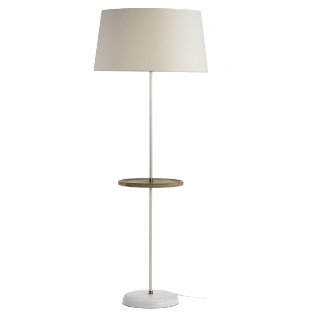 Baza pentru lampadar alba/aurie din lemn si metal 130 cm Britna Thai Natura