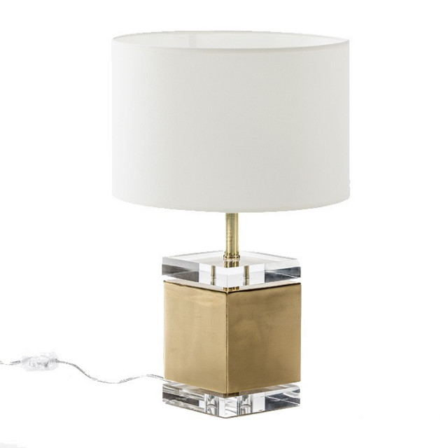 Baza pentru veioza aurie din metal si plexiglas 34 cm Arden Small Thai Natura