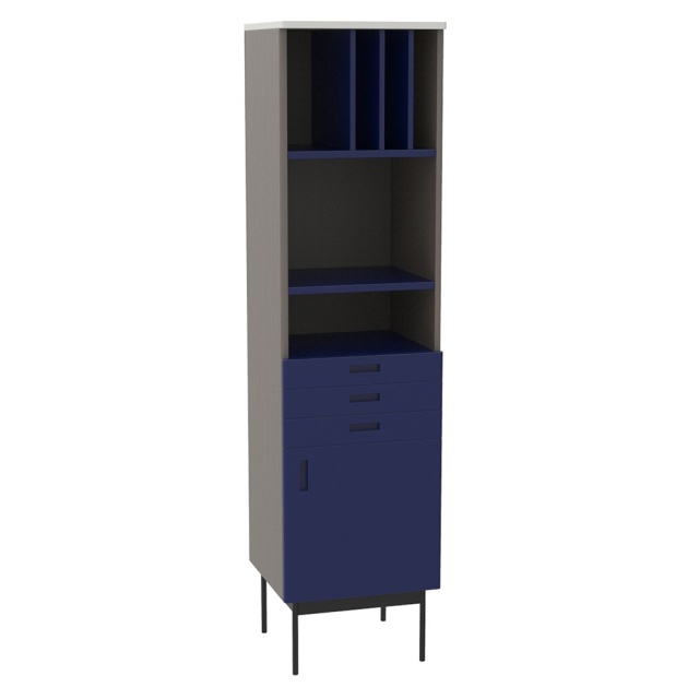 Biblioteca albastru inchis/gri din lemn 177 cm Study Hubsch