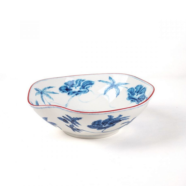 Bol pentru salata alb/albastru din ceramica 27 cm Classics on Acid Seletti