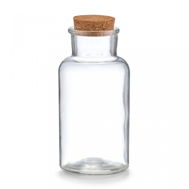 Borcan cu capac transparent/maro din sticla si fibre naturale 500 ml Spice Jar Cork Half Zeller