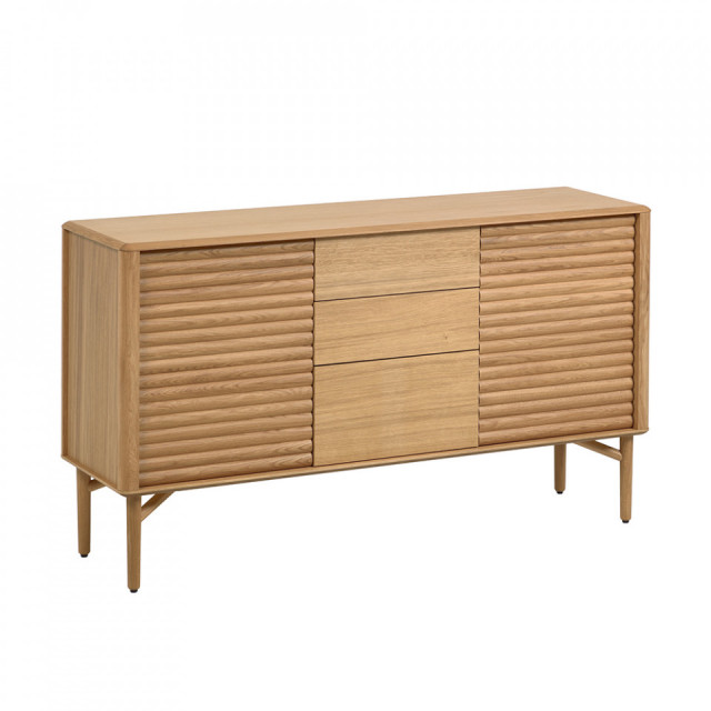 Bufet inferior maro din lemn de stejar si MDF 155 cm Lenon Kave Home