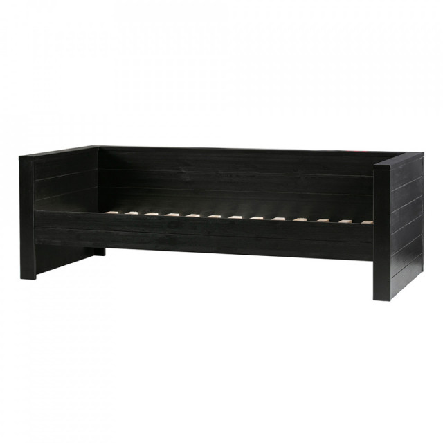 Cadru pat negru din lemn de pin 101x219 cm Dennis Woood