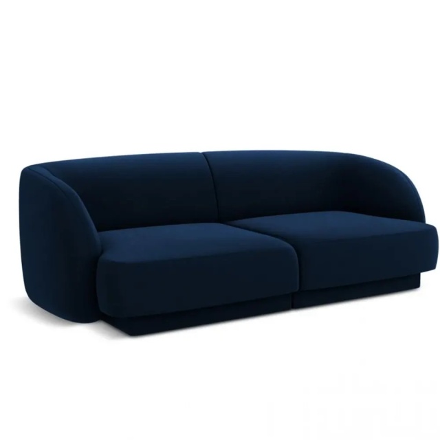 Canapea albastu royal din catifea pentru 2 persoane Miley Micadoni